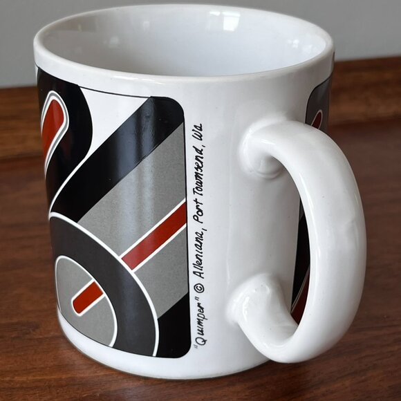 Vintage Alleniana Mug "Quimper" Port Townsend WA 70s Mod Coffee Cup Brown Black - Picture 5 of 11